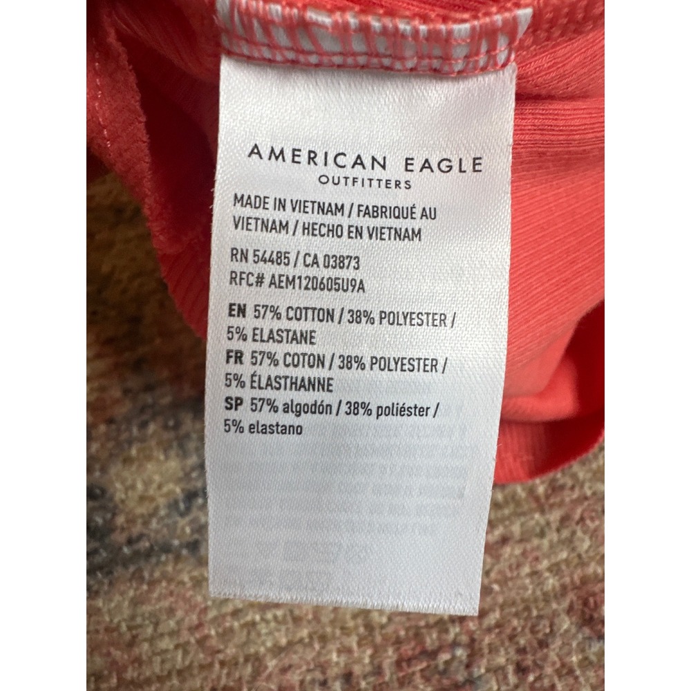 Set of 2  Aerie‎ American Eagle Ribbed Tank Tops Coral Pink Black Sz XS Top - Picture 9 of 12